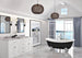 Slik Portfolio Bathtub Harrogate Cast Iron White/ Matte Black With Rivets Finish 66.75