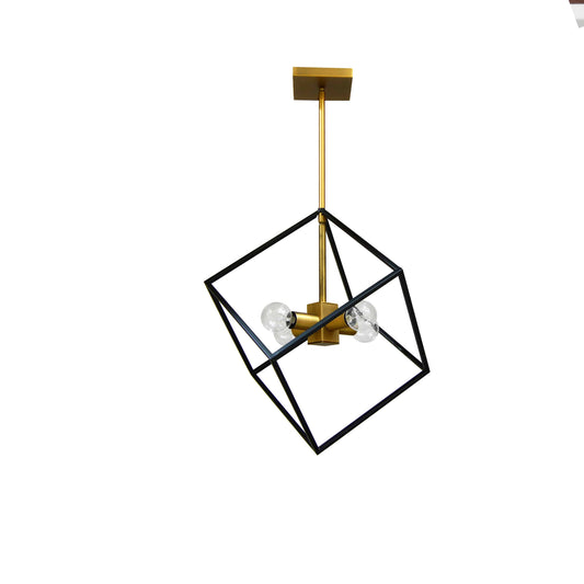 Dainolite 4 Light Pendant, Vintage Bronze/Matte Black Finish - Renoz