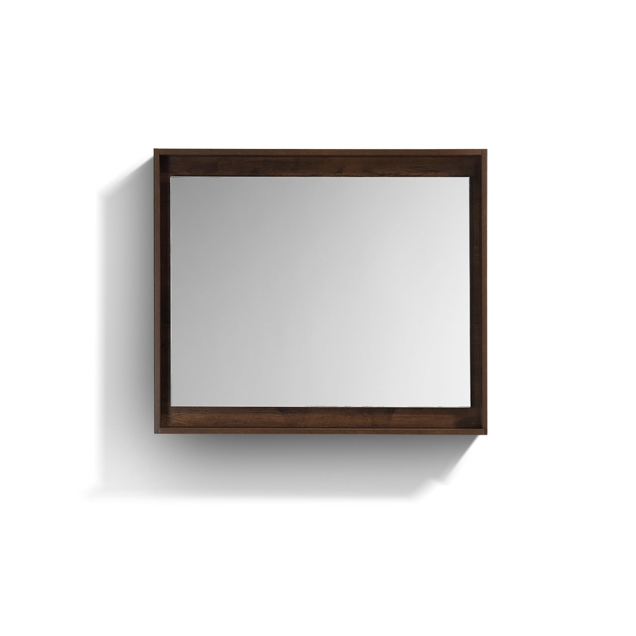 Kube Bath 36″ Wide Mirror With Shelf – Rosewood