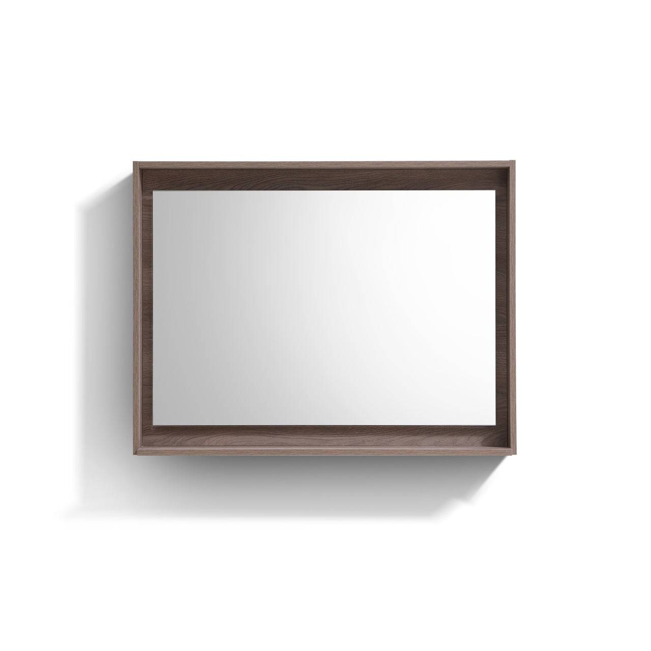 Kube Bath 40" Wide Bathroom Mirror With Shelf – Butternut - Renoz