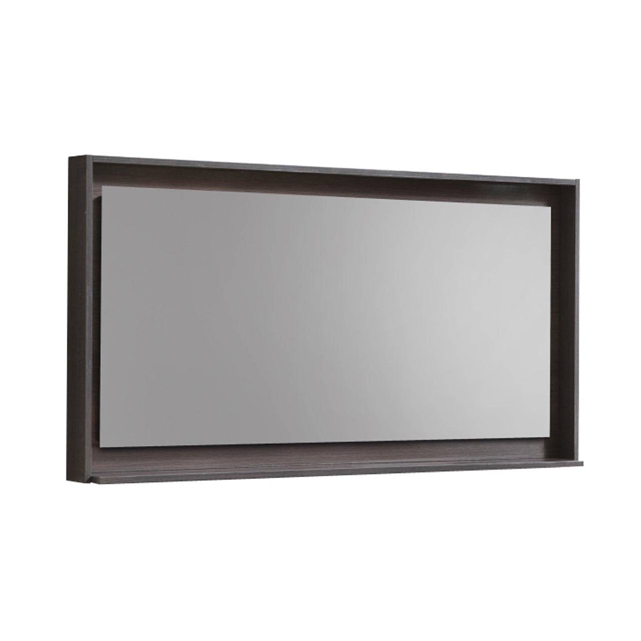 Kube Bath 48" Wide Bathroom Mirror With Shelf – Gray Oak - Renoz