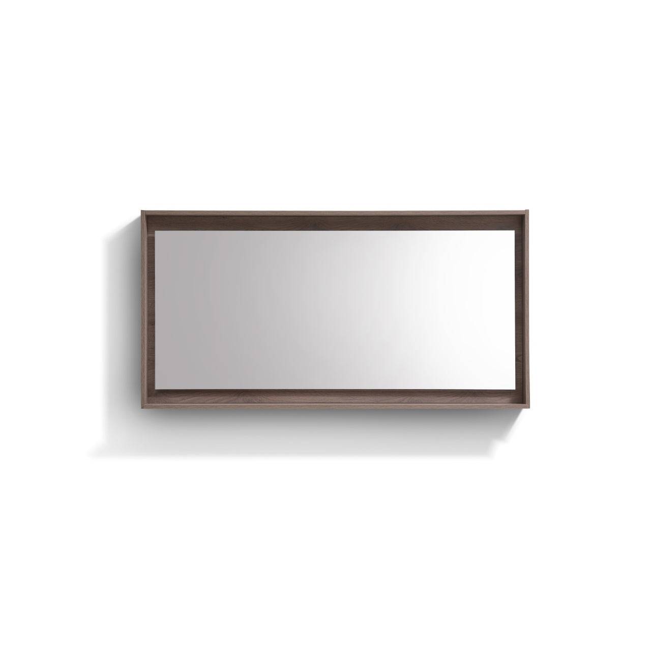 Kube Bath 60" Wide Bathroom Mirror With Shelf – Butternut - Renoz