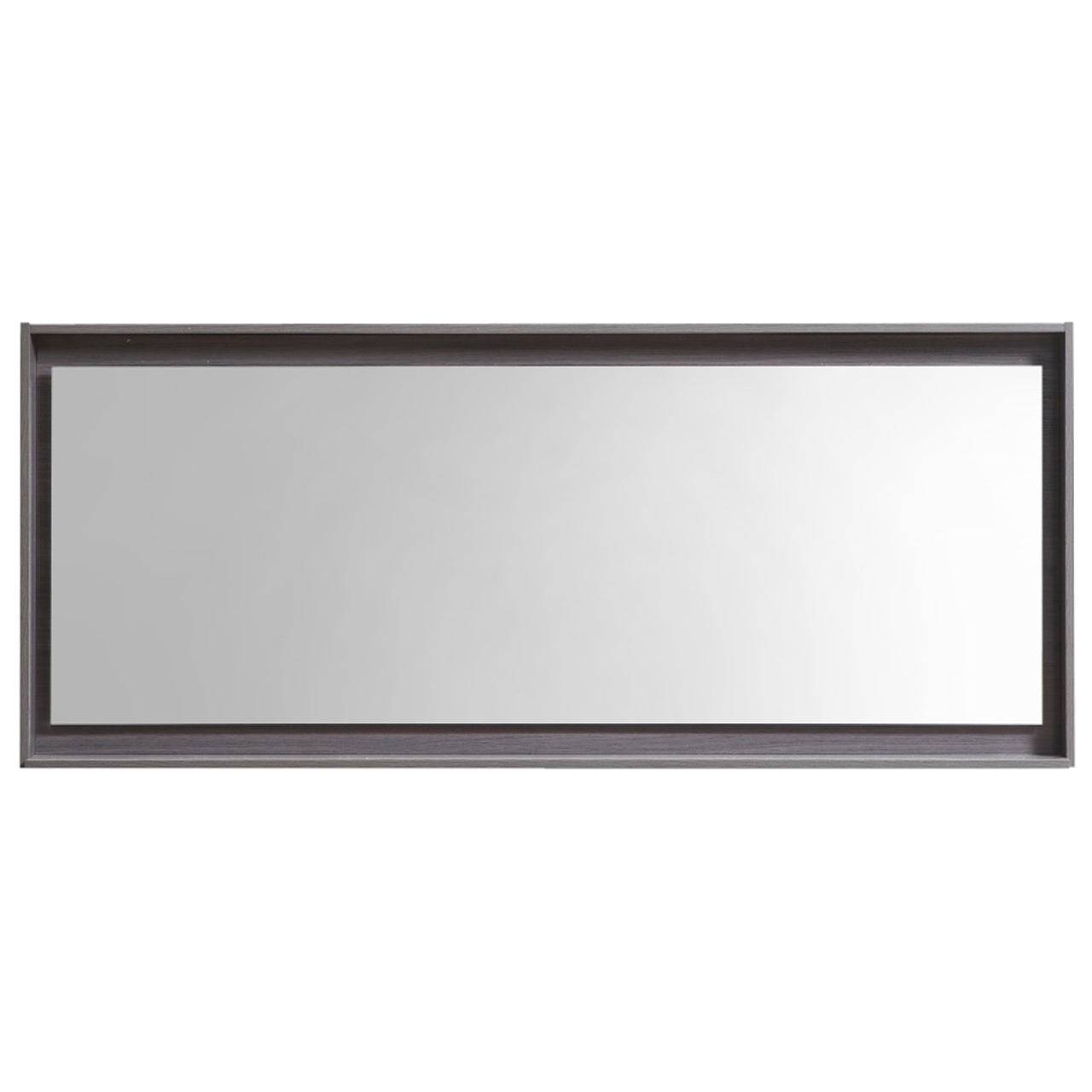 Kube Bath 60" Wide Bathroom Mirror With Shelf – Gray Oak - Renoz