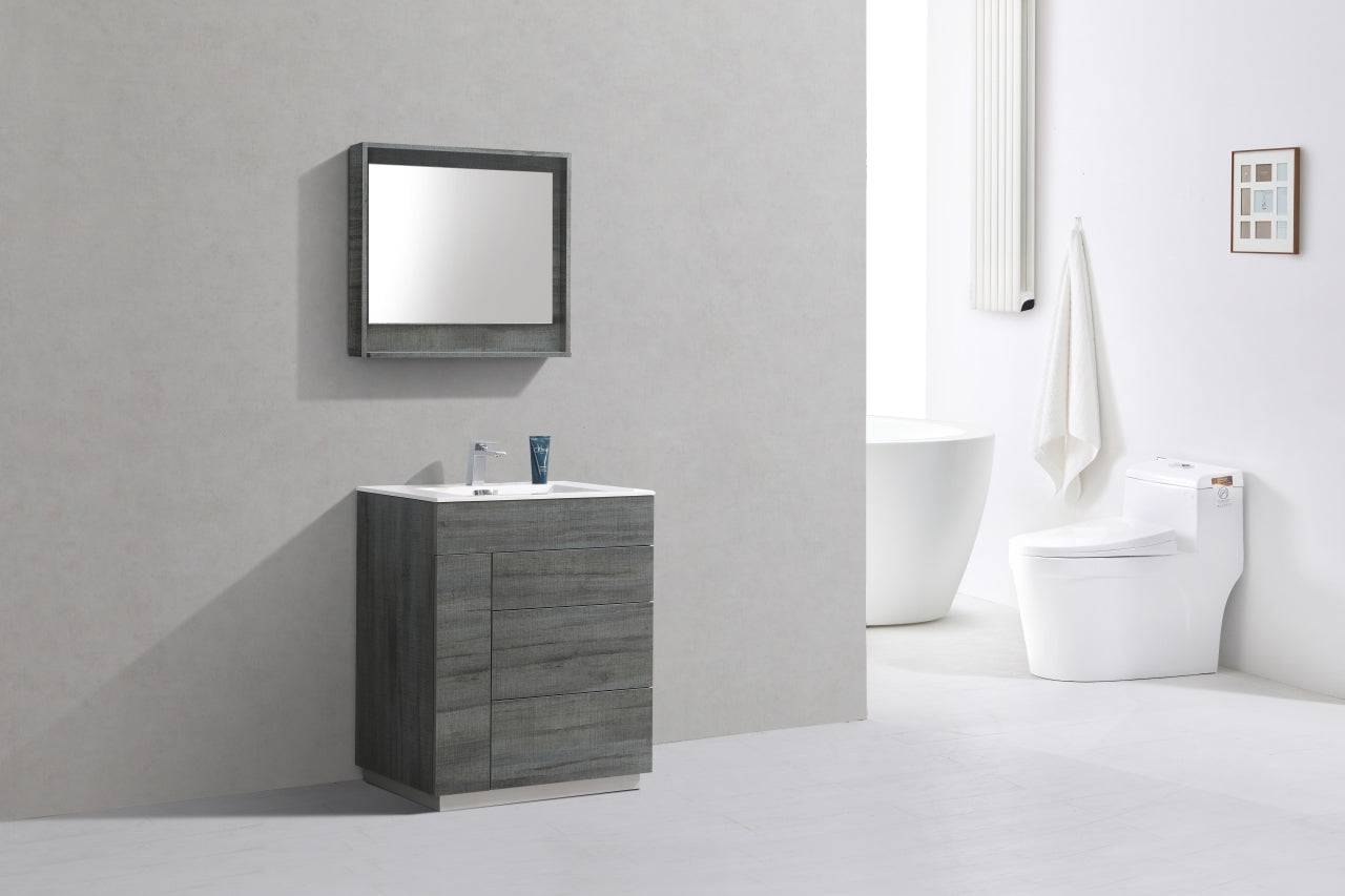 Kube Bath Milano 30" Single Sink Floor Mount Modern Bathroom Vanity - Renoz