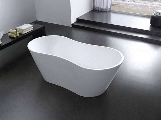 Kube Bath Onde 66" x 29.8" x 23.5" Free Standing Bathtub - Renoz