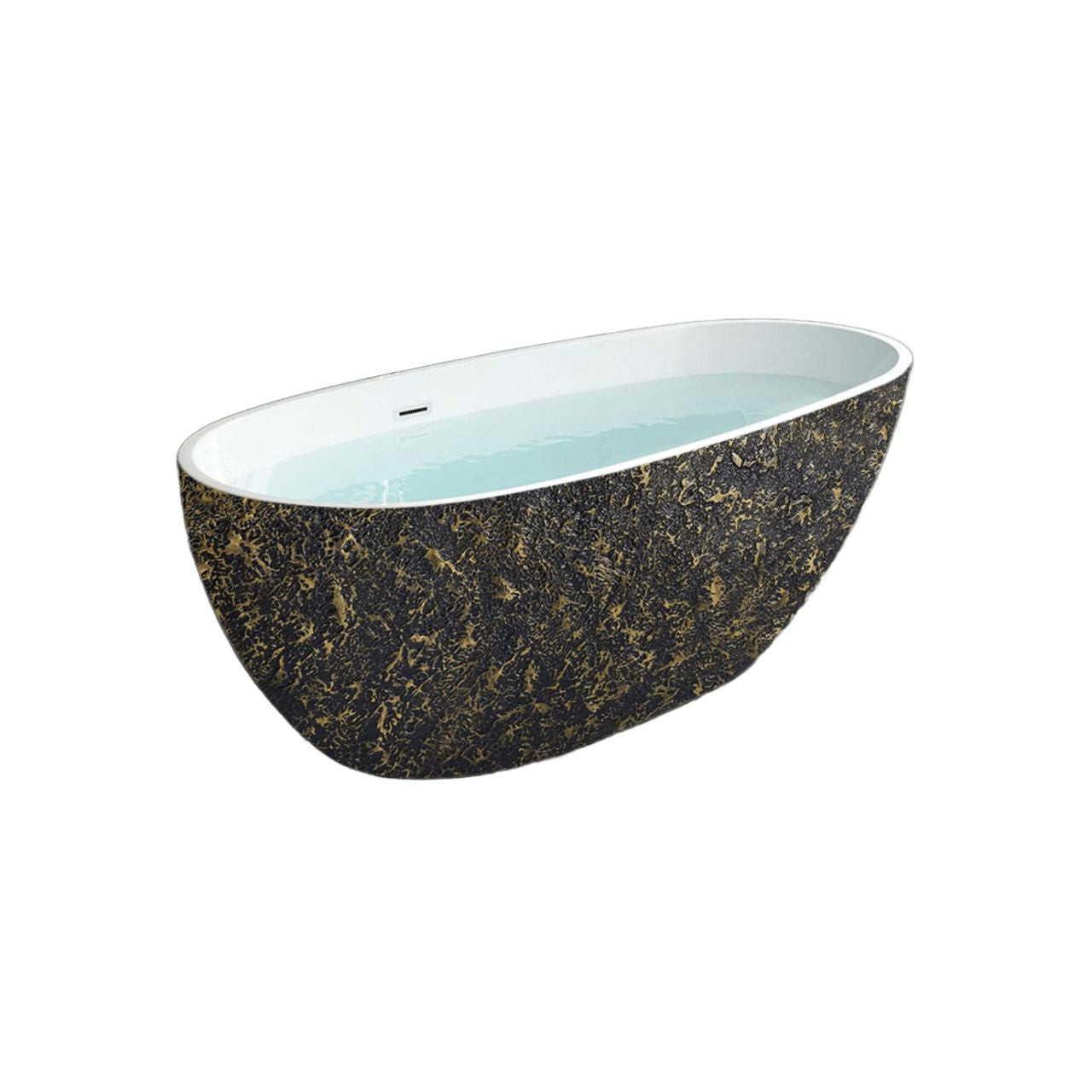 KubeBath BALLI 67” Black and Gold Free Standing Bathtub