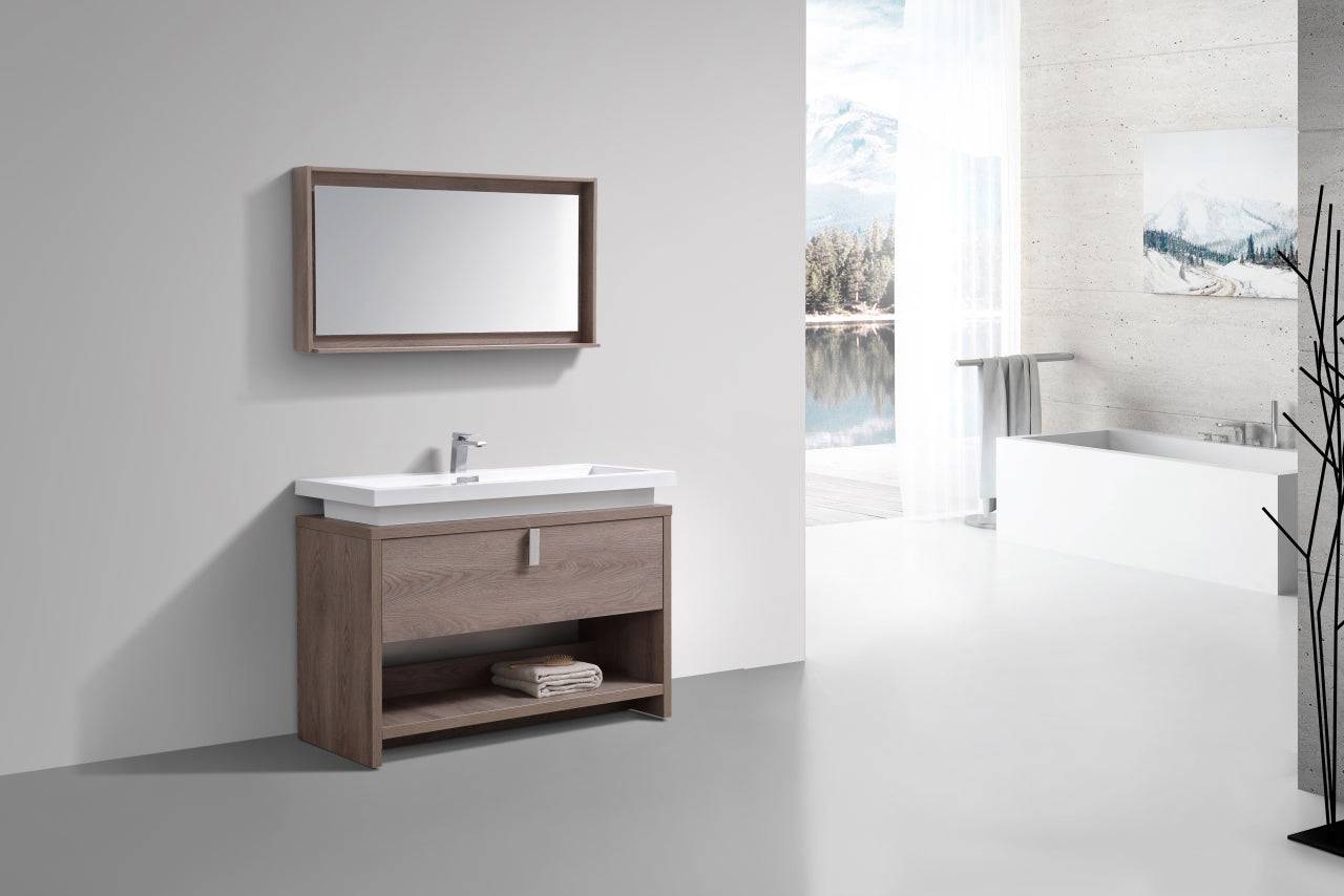 Kube Bath Levi 48" Floor Mount Modern Single Sink Bathroom Vanity With Cubby Hole L1200 - Renoz