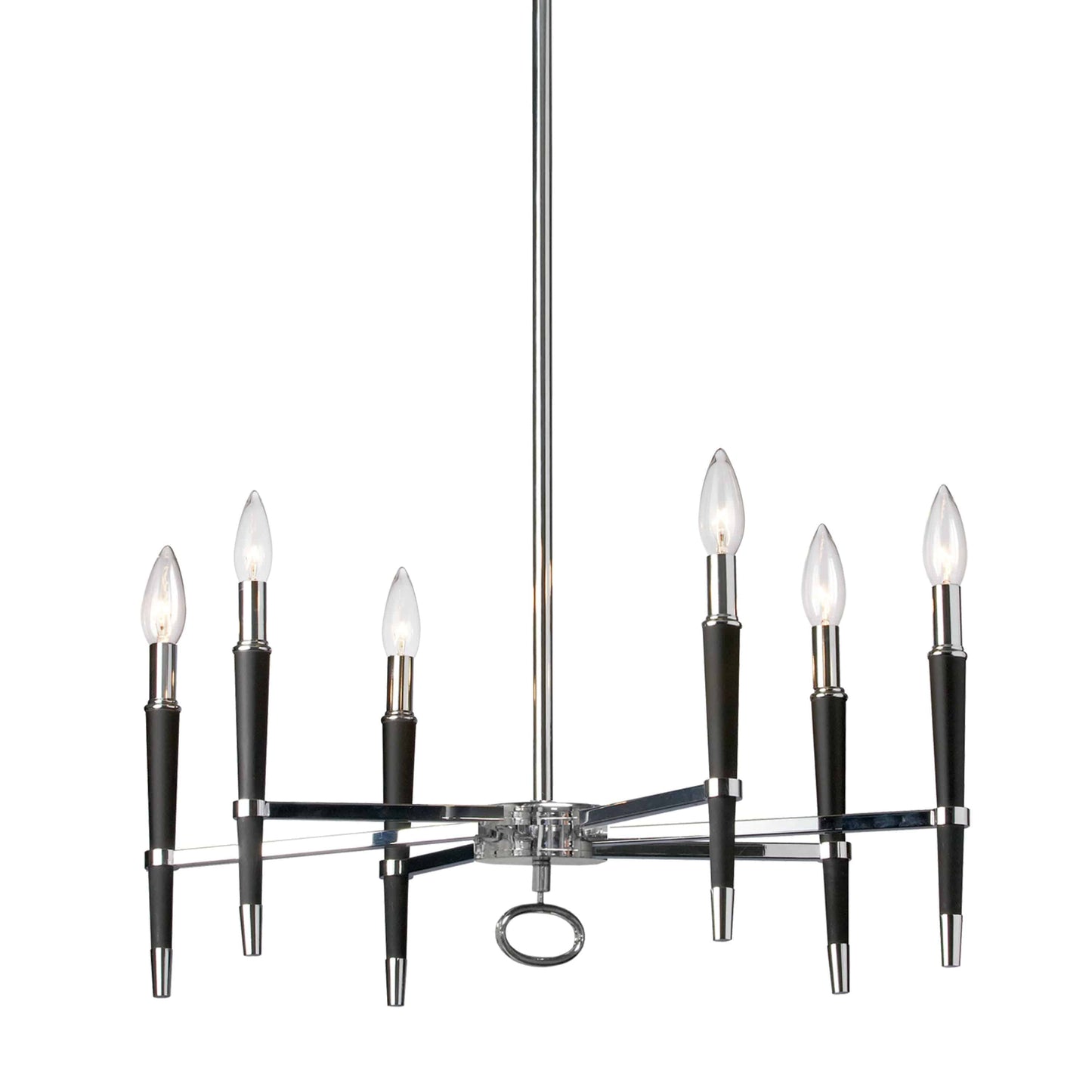 Dainolite 6 Light Incandescent Chandelier, Polished Chrome Finish - Renoz