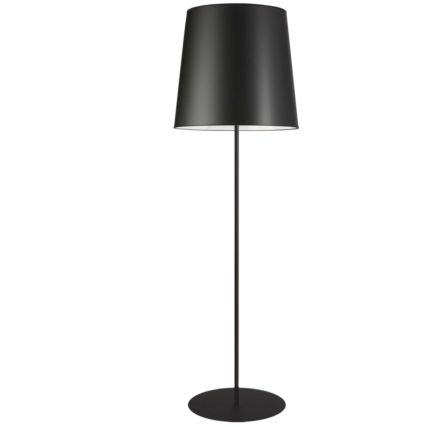 Dainolite 1 Light Black Floor Lamp w/ Black Drum Shade - Renoz