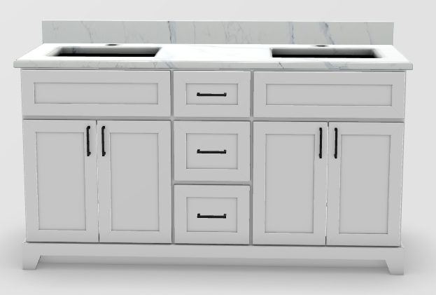 Stonewood Modern Shaker White Painted Classic Freestanding Vanity with Countertop and Sink