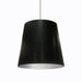 Dainolite Large 1 Light Tapered Drum Pendant with Black on Silver Shade - Renoz