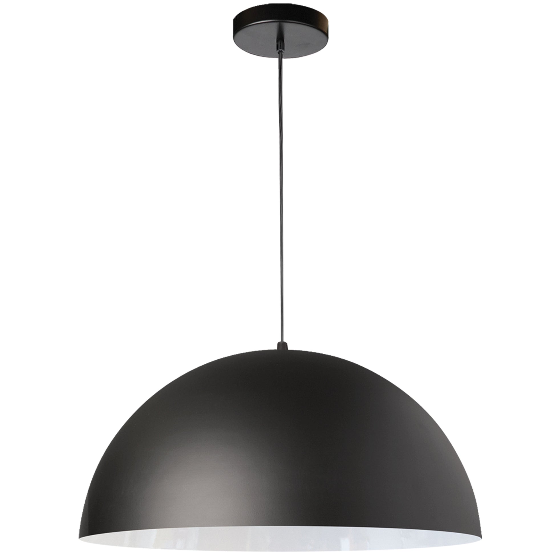 Dainolite 1 Light Incandescent Small Dome Pendant, Matte Black - Renoz