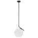 Dainolite 1 Light Incandescent Pendant, Matte Black with Opal Glass 14 inch - Renoz