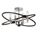 Dainolite 4 Light Incandescent Semi Flush, Polished Chrome and Matte Black Finish - Renoz