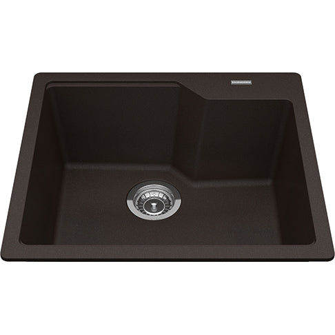 Kindred Granite 22" x 19.68" Drop-in Single Bowl Kitchen Sink Mocha - Renoz