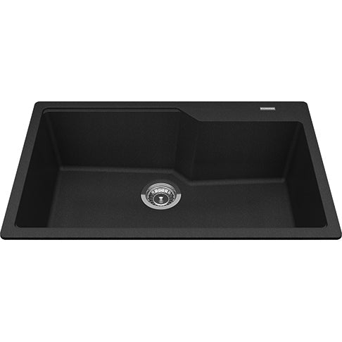 Kindred 30.68" x 19.68" Granite Drop-in Single Bowl Kitchen Sink - Onyx - Renoz