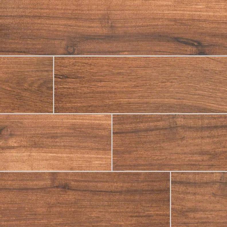 MSI Palmetto Chestnut Wood Look Porcelain Tile Matte 6" x 36" - Renoz