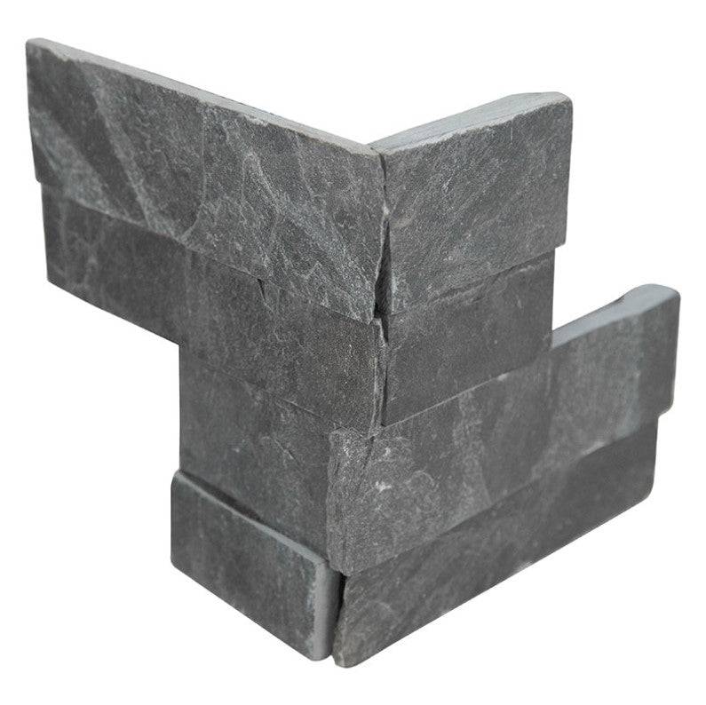 MSI Hardscaping Stacked Stone Corner Panel Premium Black Mini 4.5" x 9" - Renoz