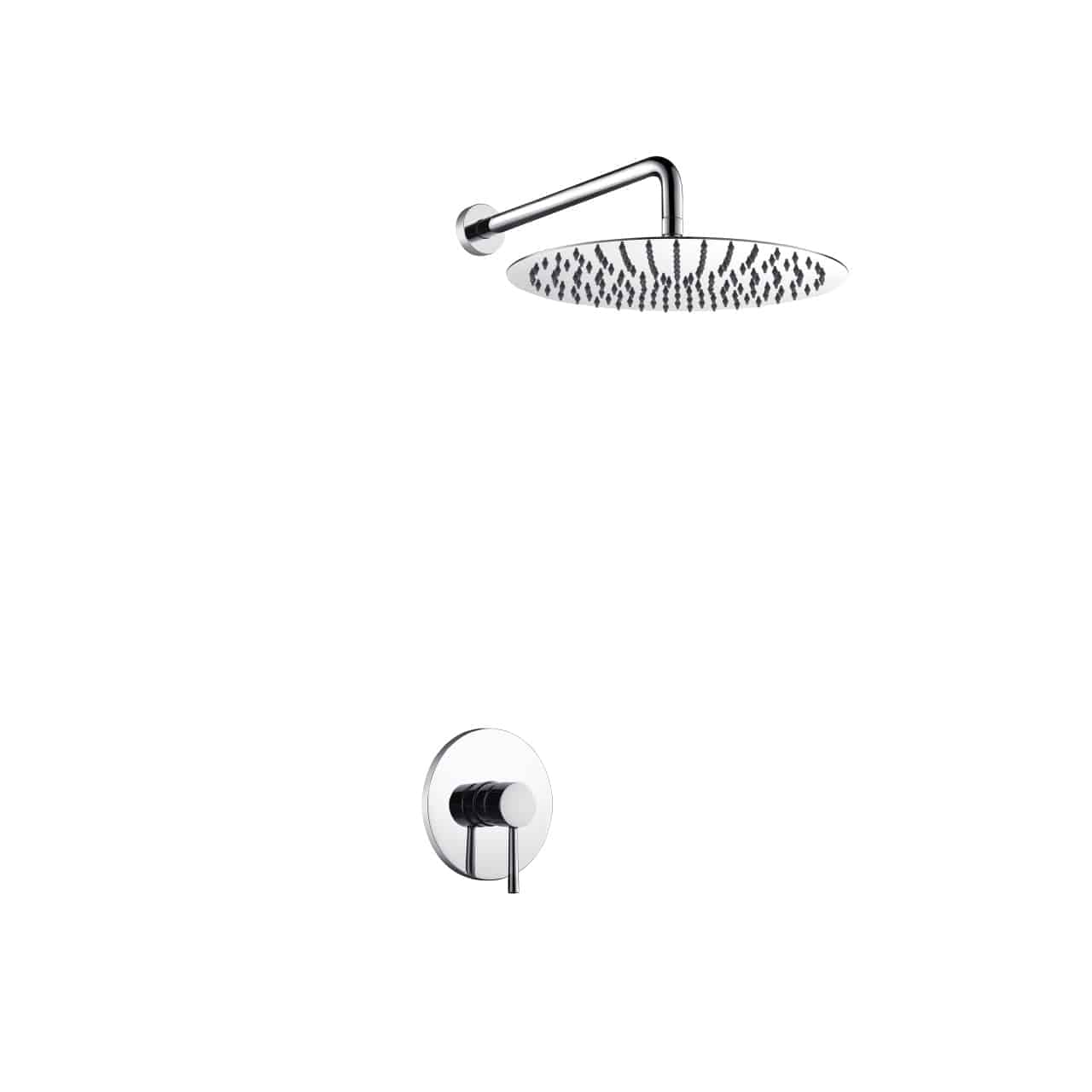 Kube Bath Aqua Rondo Shower Set With 12" Round Rain Shower Chrome - Renoz