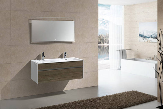 Kube Bath Fitto 48" Double Sink Wall Mount / Wall Hung Bathroom Vanity With 1 Drawer - Renoz