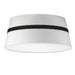 Dainolite 3 Light Incandescent Matte Black Semi-Flush Mount w/ White Shade - Renoz