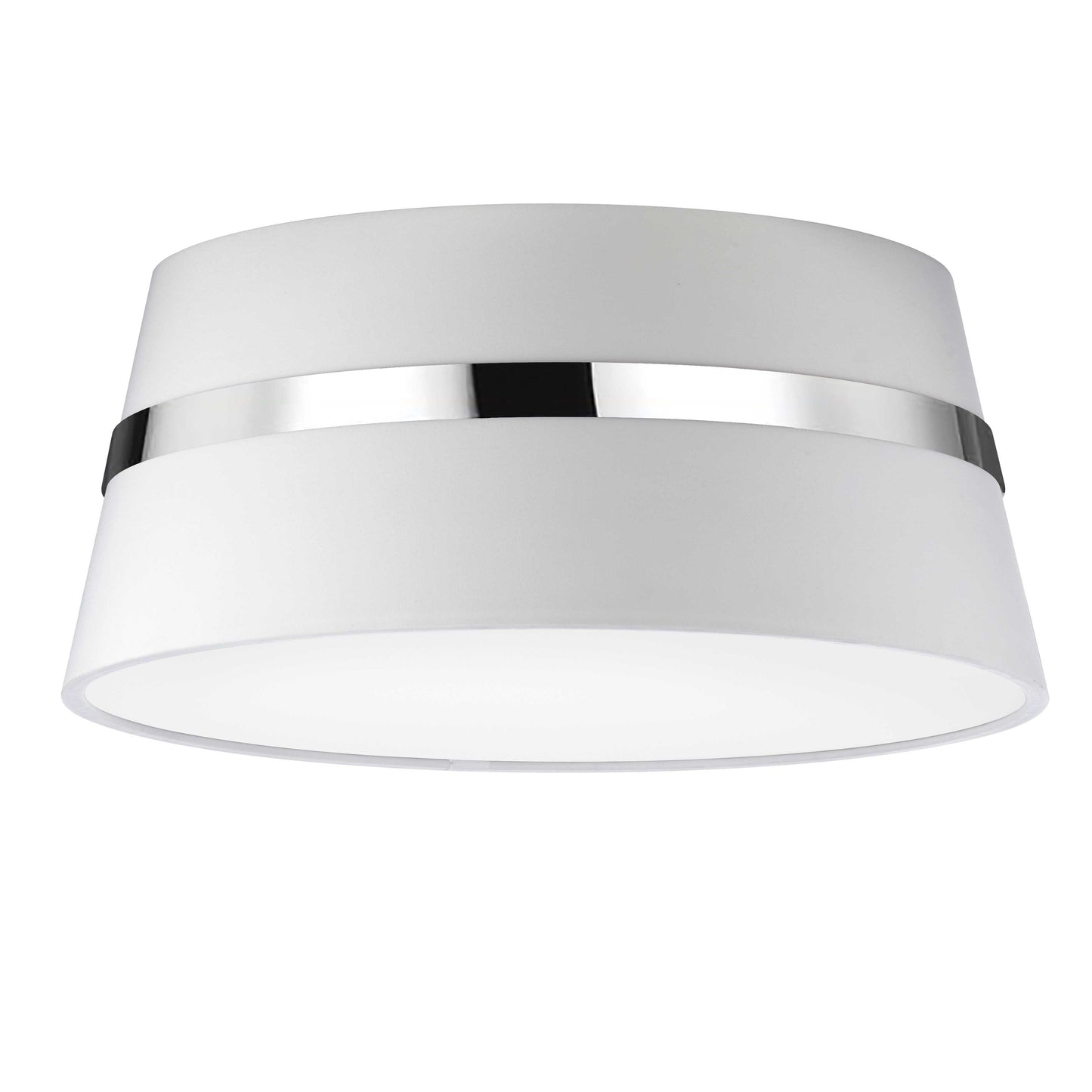 Dainolite 3 Light Incandescent Polished Chrome Semi-Flush Mount w/ White Shade - Renoz