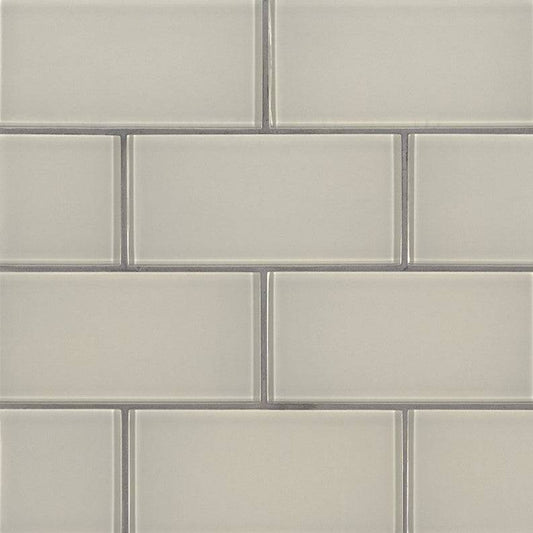 MSI Backsplash and Wall Tile Snowcap White Glass Tile 3" x 6" 8mm - Renoz