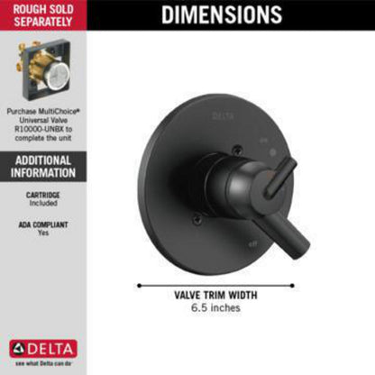 Delta 17 Series MC Valve Trim- Matte Black (Valve Sold Separately)