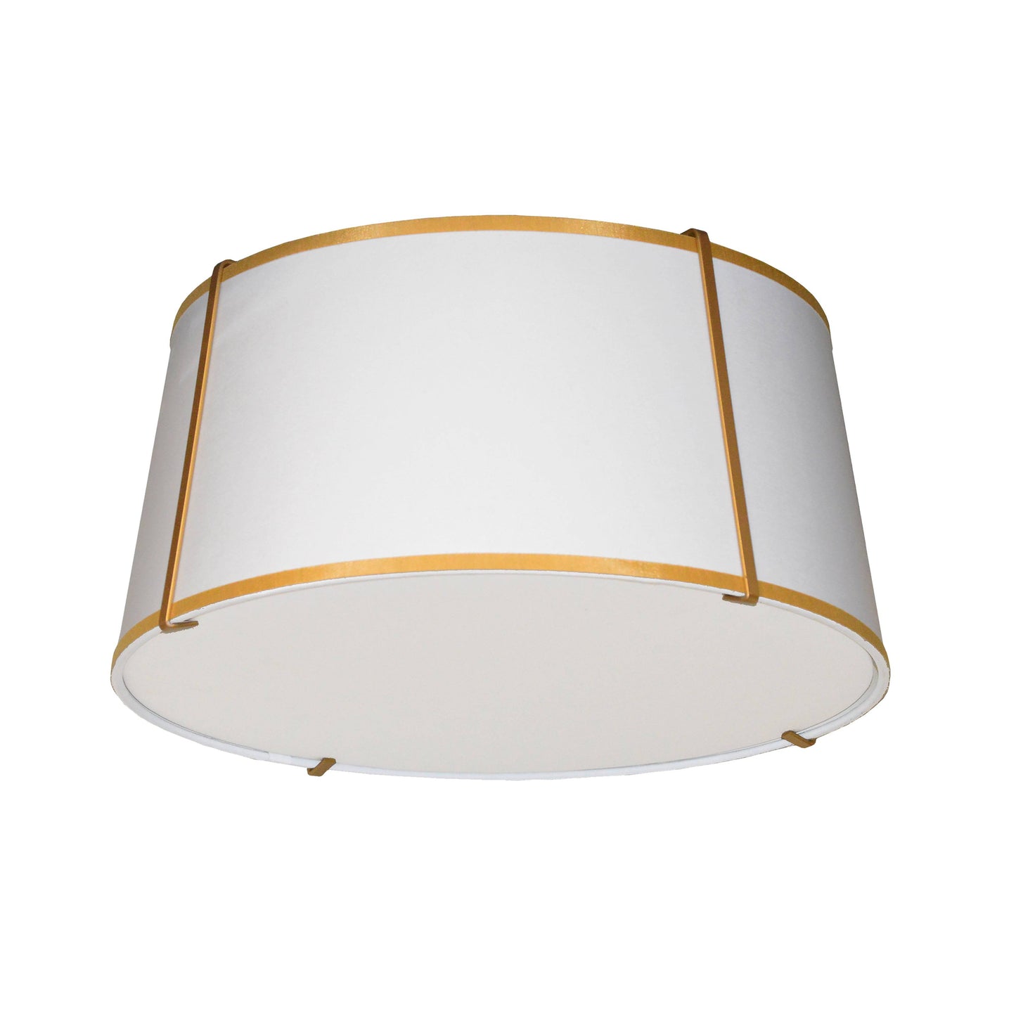 Dainolite 3 Light Trapezoid Flush Mount Gold frame and White Shade - Renoz