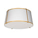 Dainolite 3 Light Trapezoid Flush Mount Gold frame and White Shade - Renoz