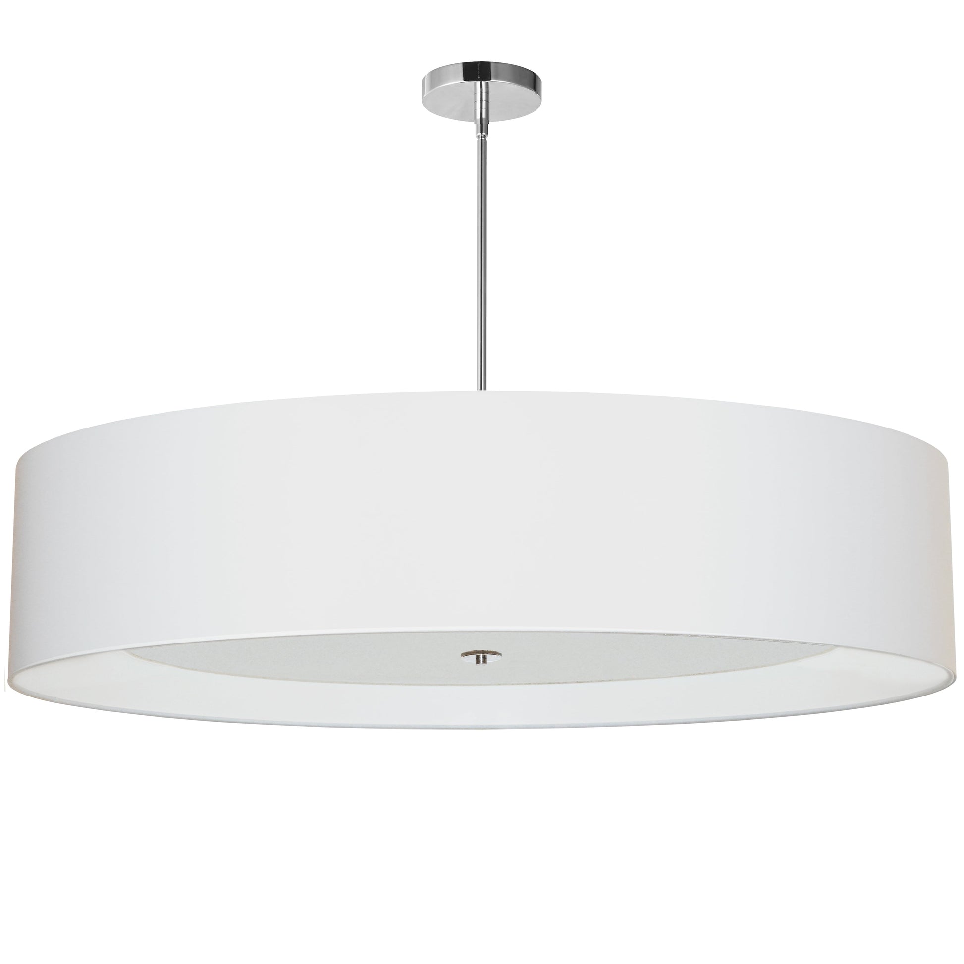 Dainolite 6 Light Polished Chrome Helena Pendant w/ White Shade and White Fabric Diffuser - Renoz