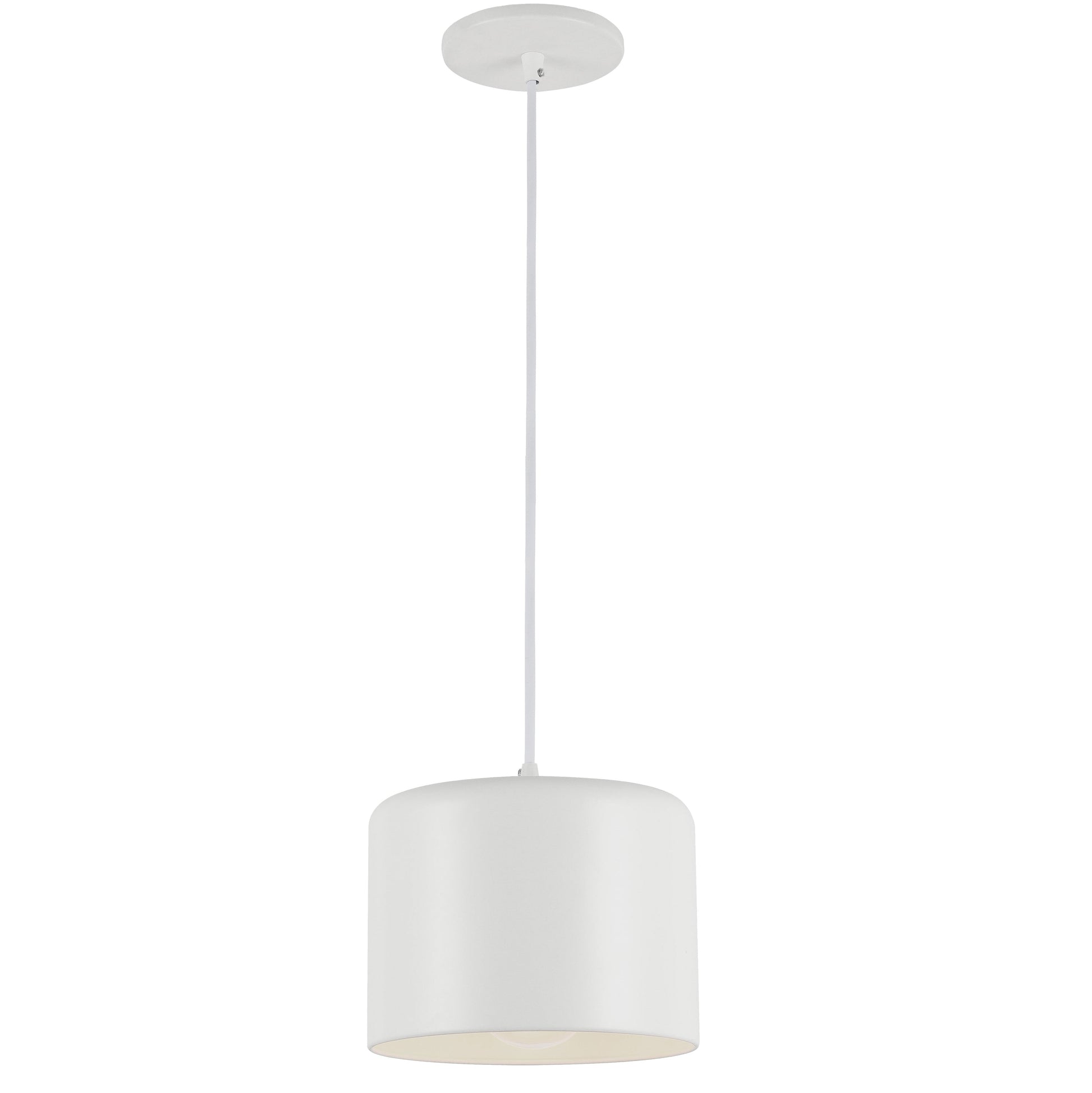 Dainolite 1 Light Incandescent Pendant, Matte White Shade - Renoz