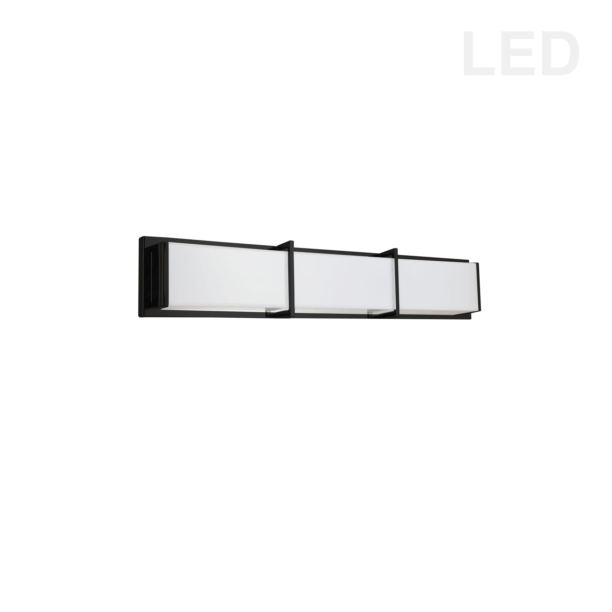 Dainolite 36W Matte Black Vanity Light w/ White Acrylic Diffuser - Renoz