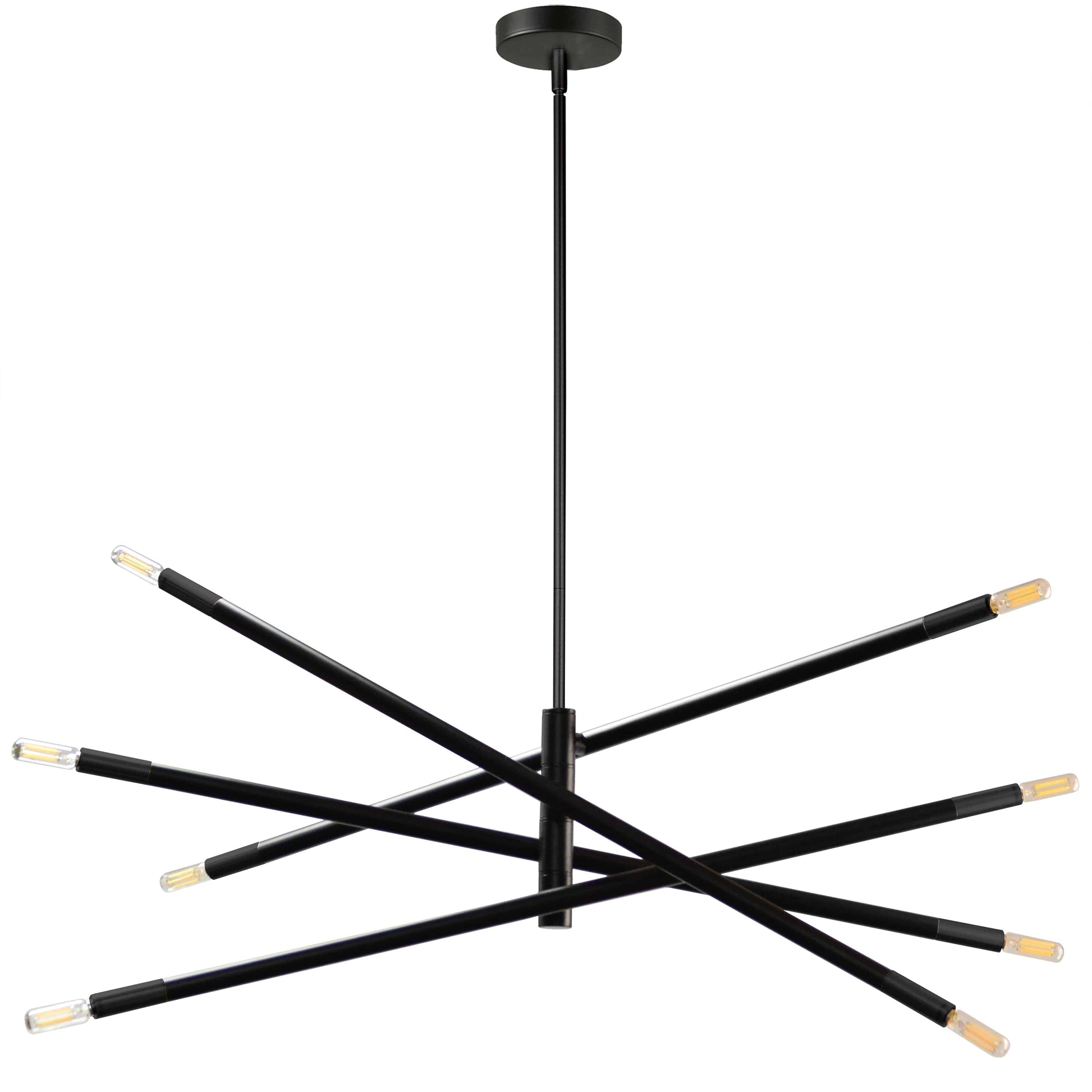 Dainolite 8 Light Incandescent Pendant, Matte Black - Renoz