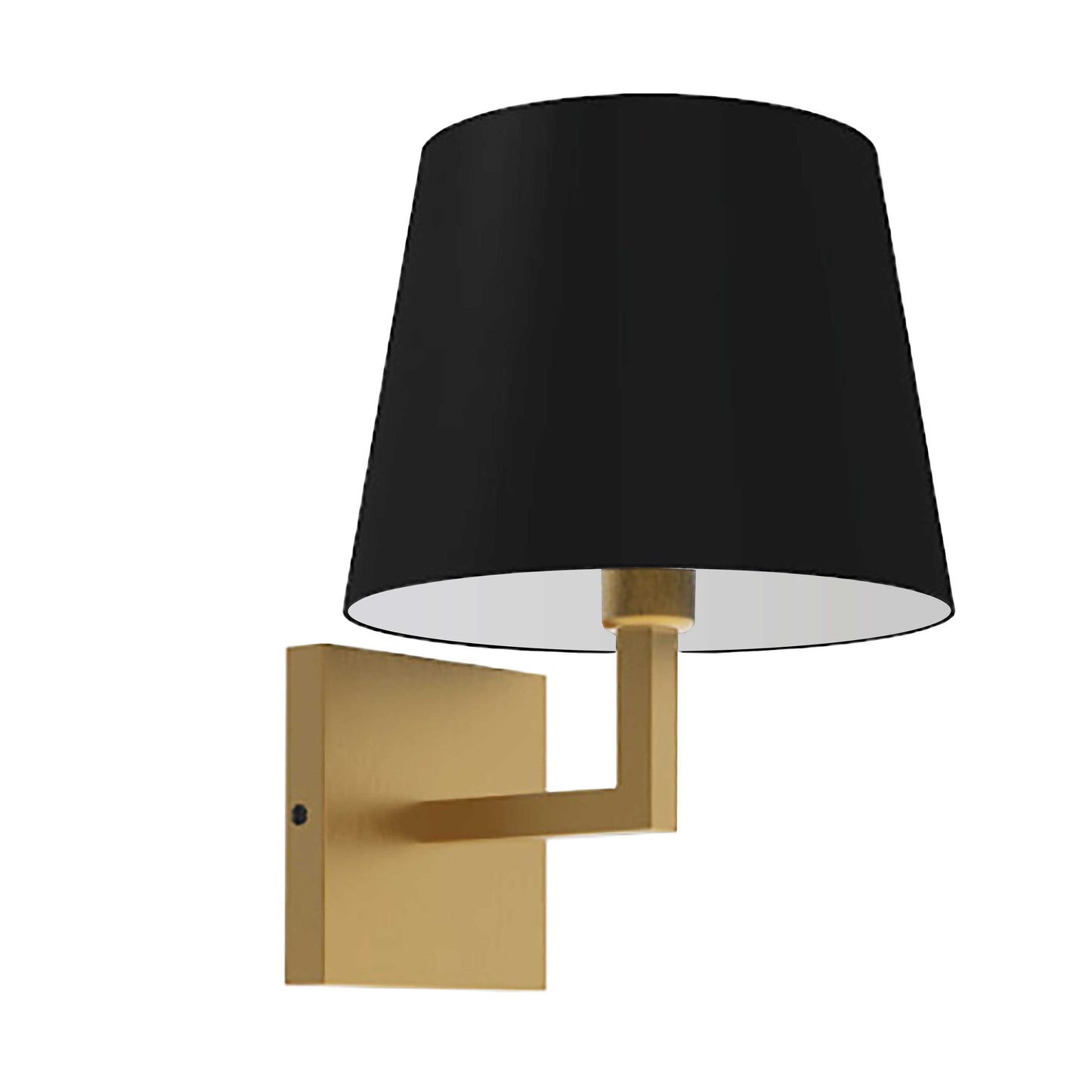 Dainolite 1 Light Incandescent Wall Sconce, Aged Brass w/ Black Shade Wall Light