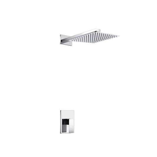 Kube Bath Aqua Piazza Shower Set With 8" Square Rain Shower Head - WR2001V - Renoz