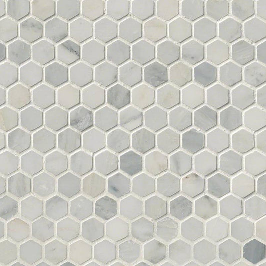 MSI Arabescato Carrara 1” Hexagon Mosaic Tile