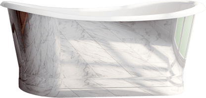 Slik Portfolio Bathtub Ara Cast Iron Mirror Finish 67.75" x 31" x 28.19" - Renoz