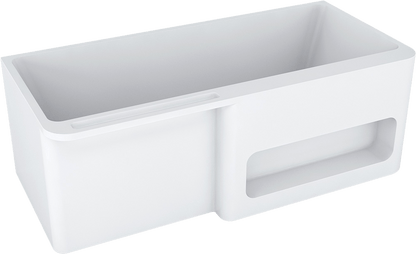 Slik Portfolio Basca White Tub 67" x 31.75" x 23.38" Chrome OVF - Renoz