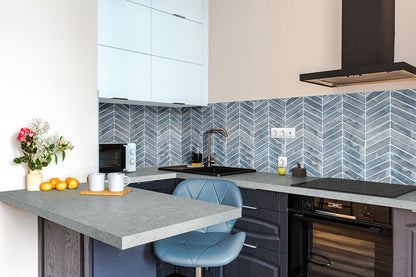 MSI Blue Shimmer Chevron Pattern Tile