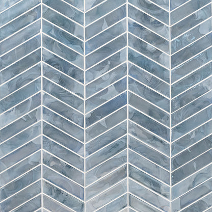 MSI Blue Shimmer Chevron Pattern Tile