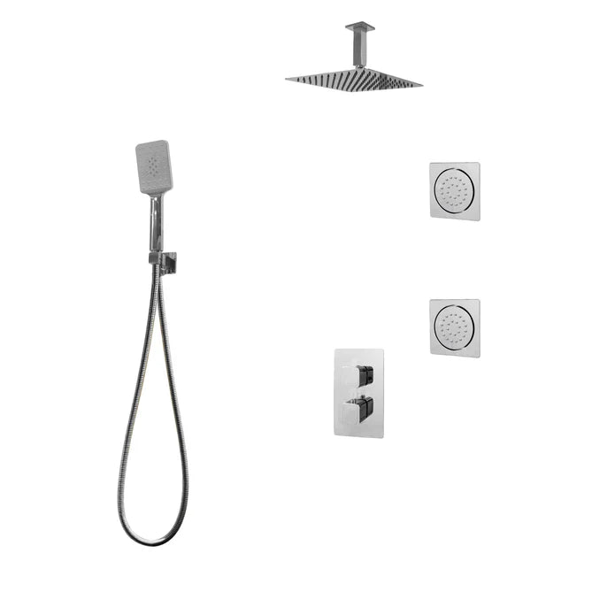 Kodaen Diamond Three Way Thermostatic Shower System - Kit 6 - F57123