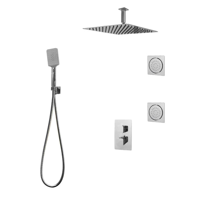 Kodaen Diamond Three Way Thermostatic Shower System - Kit 6 - F57123