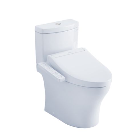 Toto Aquia IV Two-Piece Elongated Dual Flush 1.28 and 0.9 GPF Washlet+ Toilet And C2 Bidet Seat MW4463074CEMGN#01