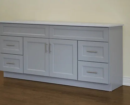 Bella 72" Solid Wood Vanity with Quartz Countertop - 2 Doors and 4 Drawers