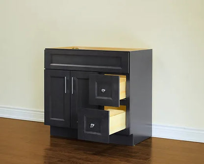 Bella 42" Solid Wood Floor Mount Vanity with Quartz Countertop - 2 Drawers on Right Side and 2 Doors