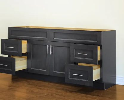 Bella 72" Solid Wood Vanity with Quartz Countertop - 2 Doors and 4 Drawers