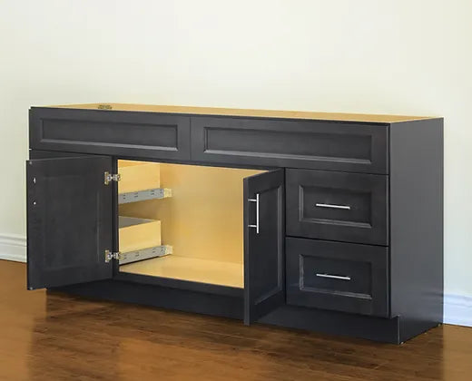 Bella 72" Solid Wood Vanity with Quartz Countertop - 2 Doors and 4 Drawers