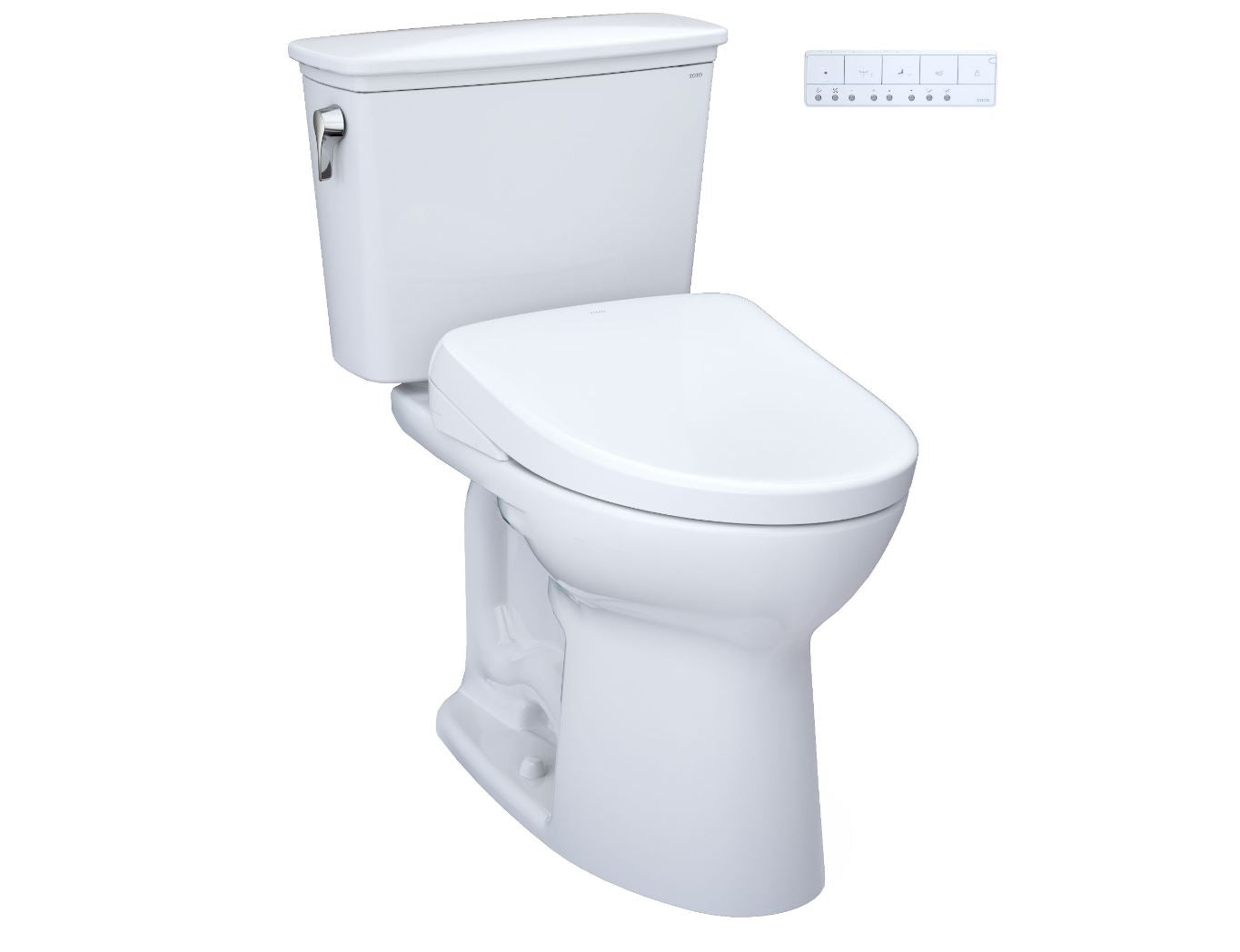 Toto Drake Transitional UnIVersal Height Two-piece Toilet With  S7  Washlet Bidet Seat - 1.28 GPF