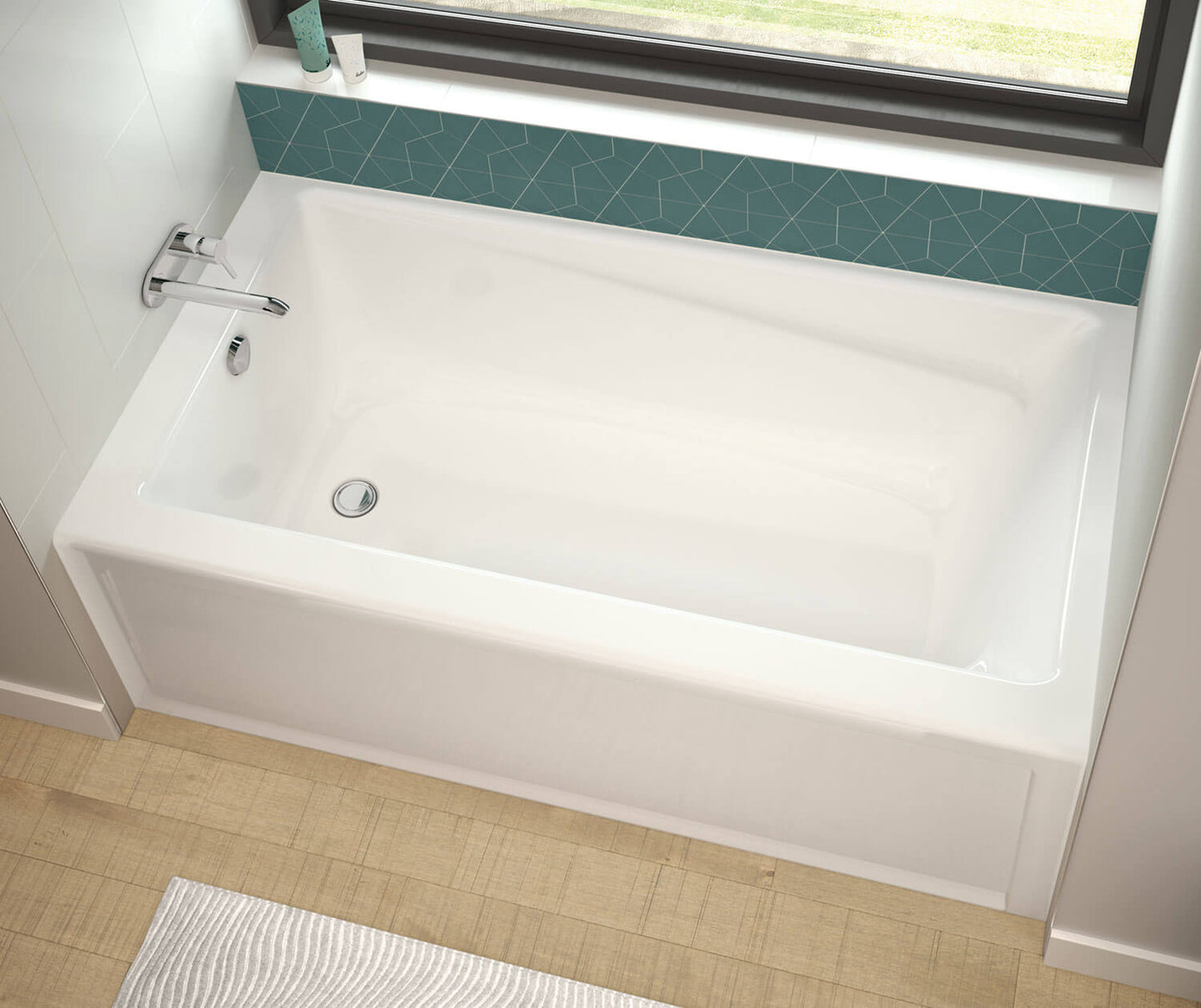 Maax Exhibit 60 x 32 IFS AFR Acrylic Alcove Left-Hand Drain Bathtub in White 105512